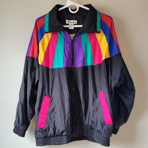 SLADE Vintage 80s / 90s Colorblock Nylon Windbreaker Women's XL